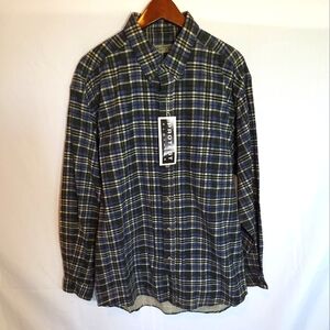 Vintage NWT Protest Clothing Long Sleeve Button Up Plaid Flannel Shirt Mens L